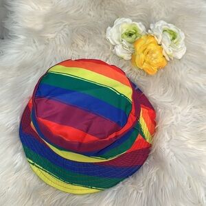 Colorful Rainbow Striped Bucket Hat NEW!